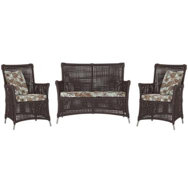 Imagem de Jogo Sofá E 2 Poltronas Igapó Alumínio Fendi E6 Trama Marrom