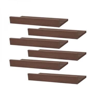 Imagem de Kit 6 Prateleiras Porta Quadros 60 X 15cm Suporte Invisível