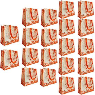 Imagem de Bolsa Ecobag Kit 20 Uni Retornavel Mercado Compras Resistente Alça Dobravel