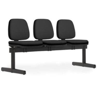 Imagem de Cadeira Longarina 3 Lugares Recepção Sala De Espera Work F02 Crepe Pre