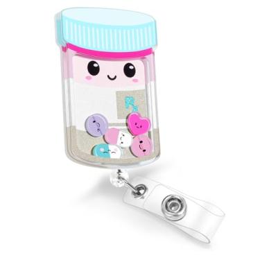 Imagem de Plifal Clipe de suporte de carretel de crachá de farmácia – Carretel retrátil para crachá de identificação de farmacêutico RX com clipe jacaré, enfermeira, escritório, trabalhador médico, acessórios