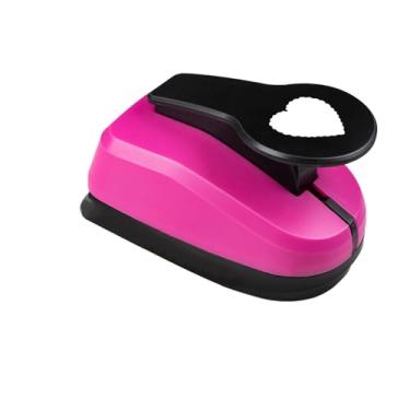 Imagem de KiBcsLic Furador de papel infantil Heart Edge, acessório manual leve e multifuncional para cartões e álbuns, com ação de alavanca, 4,4 x 2,8 x 2,8 polegadas