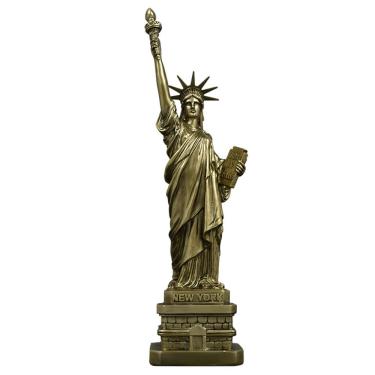 Imagem de Estatueta da Estátua da Liberdade, resina dourada de 38 cm, New York Monu