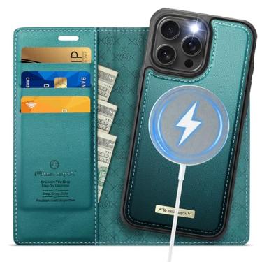 Imagem de PlusnapX Capa carteira para iPhone 13 Pro Max compatível com Magsafe, 2 em 1 de couro PU flip com bloqueio de RFID, suporte para cartão, à prova de choque, magnética destacável para iPhone 13 Pro Max