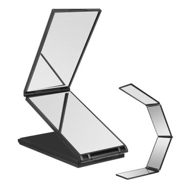 Imagem de Vin Beauty Espelho de maquiagem dobrável, portátil, 4 vias, espelhos de corte de cabelo portáteis de 360 graus, 4 mesas de barbeiro, ferramenta de corte de cabelo faça você mesmo para corte de cabelo