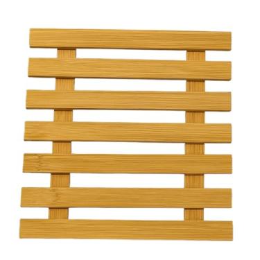 Imagem de Kit Descanso Panela Bambu Quadrado Cozinha Quente Resistente Apoio Base Protetor(Redondo,4)