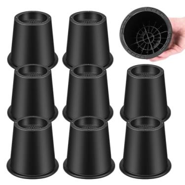 Imagem de MCXYEM Elevadores de cama - Extensores de perna de móveis redondos resistentes de 10 cm para armazenamento, casa e dormitório, elevadores multiuso para cama/mesa/cadeira, tamanho King/Twin/Full Size