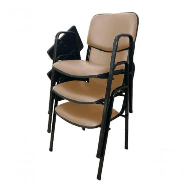 Imagem de 03 Cadeiras Universitárias Linha Hotel Auditório Bege