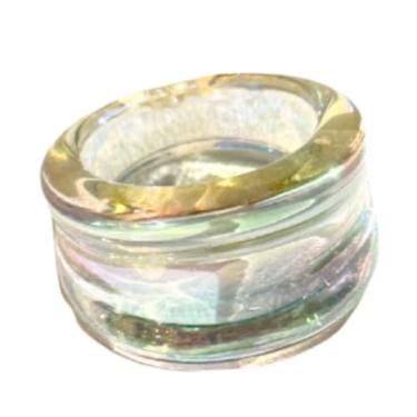 Imagem de XAM Anéis geométricos de resina chique – joia transparente neon para festa feminina e acessórios diários, 7, Metal, Sem pedra preciosa