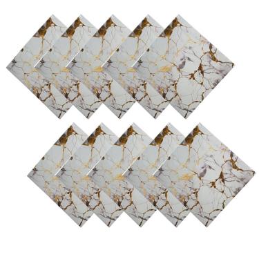 Imagem de Placa Adesiva Marmore 3D kit 10 uni Papel de Parede Autocolante Obra Reforma Casa Banheiro Cozinha Quarto Sala Ambiente