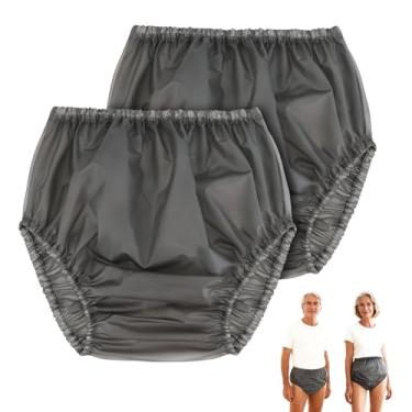 Imagem de Florith Calça de plástico unissex para adultos, capa de fralda lavável para adultos e roupa íntima impermeável, unissex, calça de borracha reutilizável para adultos (preta, pequena)