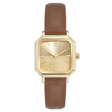 Imagem de Nine West Relógio feminino com pulseira com detalhes de cristal genuíno