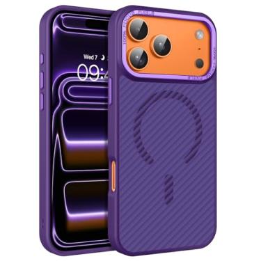 Imagem de BENTOBEN Capa de fibra de carbono para iPhone 17 Pro Max 2025 [compatível com MagSafe] Capa magnética para celular iPhone 17 Pro Max 17.5 cm fina suave TPU bumper com proteção contra quedas, capas