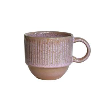 Imagem de Xícara Chá Cerâmica Empilhável Linhas Litchi 230ml - 1 unid. - PORTO B