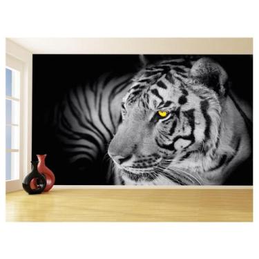 Imagem de Papel De Parede 3D Animais Tigre Preto E Branco 3,5M Anm559 - Você Dec