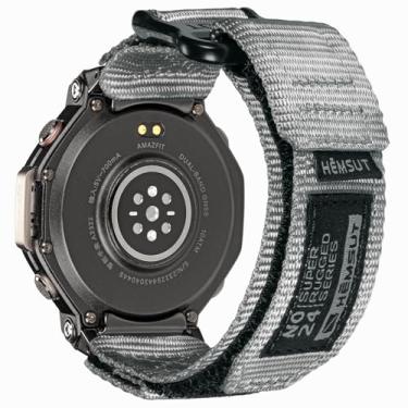 Imagem de SMITHA Pulseiras de relógio compatíveis com Huami Amazfit T-Rex 3 e T-Rex 3 PRO, pulseira esportiva de nylon super resistente para T rex 3 e T rex 3 PRO, pulseira de substituição militar masculina