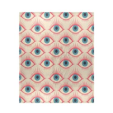 Imagem de Blueangle Cobertor de olhos azuis super macio e quente, 127 x 152 cm, leve para todas as estações, cobertor aconchegante para cama, sofá, sofá, fácil de cuidar (150)