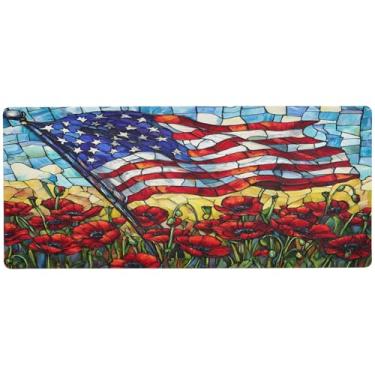 Imagem de SEHANY Tapete de mouse grande com bandeira americana, 89,9 x 39,9 cm, antiderrapante, para jogos, base de borracha de 3 mm, protetor de mesa, laptop, mesa para jogadores, desktop, escritório e casa