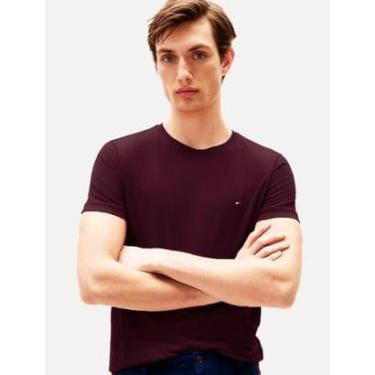 Imagem de Camiseta Tommy Hilfiger Masculina Essential Cotton Vinho Escuro-Masculino