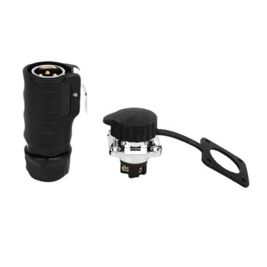 Imagem de Garosa Conector de Aviação à Prova de água IP68 de 4 Pinos Soquete de Flange Quadrado Com Pinos de Latão para Conector Elétrico de Conexão Rápida 25A Automotivo Mecânico