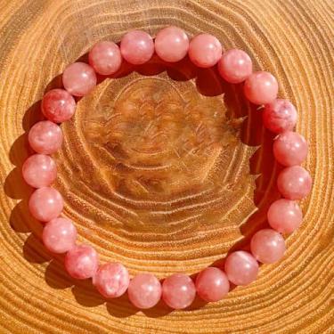 Imagem de Pulseiras unissex pedra preciosa quartzo rosa calcedônia pulseira de cristal natural artesanal pulseira elástica boa sorte joias presentes, Medium, Cristal, Sem Pedra Preciosa