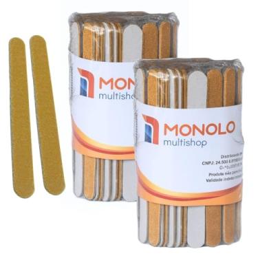 Imagem de 200 Lixas Unha Mini Descartáveis Manicure Pedicure 8 Cm Salão Profissional Beleza Cutícula Unha Podóloga Brinde Mimo Outubro Rosa Eventos Marca MONOLO (Parda)