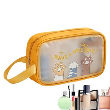 Imagem de Necessaire de Viagem - Organizador de Armazenamento Transparente Portátil - Grande Necessaire De Higiene Pessoal E De Cosmeticos | Para Pincéis Batom Base Joias Espelho Férias