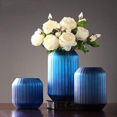 Imagem de Vaso de vidro para flores, vaso de vidro minimalista moderno, decoração de sala de estar, sala de jantar, arranjo de flores, decoração de casa, vaso de flores artificiais, decoração de casa