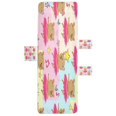 Imagem de STAYTOP Capa de toalha de espreguiçadeira 216 x 76 cm, capa macia para espreguiçadeira, capas de cadeira de praia com bolsos para jardim ao ar livre, pátio, pátio, banhos de sol, gramado, capivaras