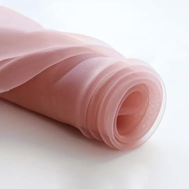 Imagem de JUANJUAN Tecido de organza transparente por quintal, tecido de organza Bolt Bridal Sheer Tulle Fabric, rolo de tecido de organza de seda para decorações de festa de casamento cortina de pano de fundo