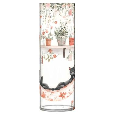 Imagem de xigua Vaso transparente de plantas para decoração de casa, decoração de casa de fazenda, vaso de plástico para sua cozinha, quarto, escritório, sala de estar, banheiro