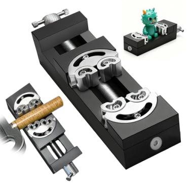 Imagem de Mini grampo de torno fractal inteligente broca prensa torno de bancada para qualquer liga de alumínio de grau aeroespacial autoajustável e usinado CNC de precisão para bricolage, artesanato