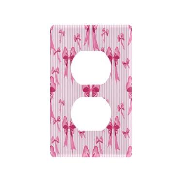 Imagem de Wassud Placa decorativa para interruptores de luz com arcos e listras, placa de parede para tomadas elétricas duplex 11 x 7 cm