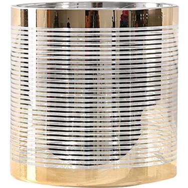 Imagem de YYBOES Vaso de vidro para decoração de vaso de flores, decoração moderna e simples nórdica para casa, sala de estar, mesa de jantar, arranjo de flores, vaso de vidro hidropônico dourado