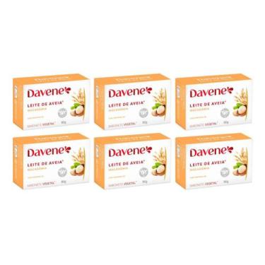 Imagem de Kit C/6 Sabonete Barra Leite De Aveia Macadâmia Davene 90g