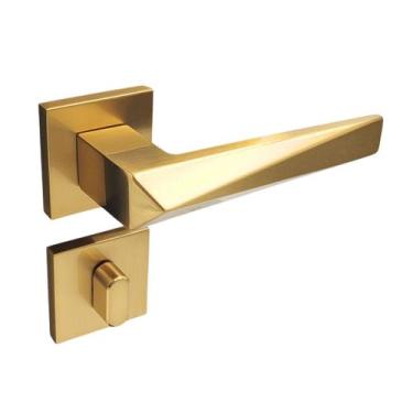 Imagem de Fechadura porta banheiro wc pado ascot dourado escovado maquina 55 mm