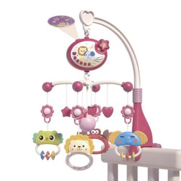 Imagem de Móbile Projetor para Berço com Luzes e Música Pimpi Cor Rosa