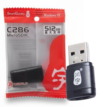 Imagem de Adaptador Leitor Cartão Micro SD USB 2.0, Cartão Vira Pen Drive, Até 512GB, Som Automotivo