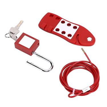 Imagem de aqxreight Bloqueio de Cabo de 2 M / 6,56 Pés Ferrolho Em Forma de Peixe Conjunto de Cadeado de 38 Mm Em AçO Inoxidável para Indústria Química Energia Elétrica sobre Excelente Comprimento O Diâmetro