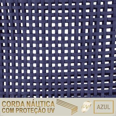Imagem de 2 Poltronas Madri Alumínio Corda Náutica Estofado 12 Trama Azul