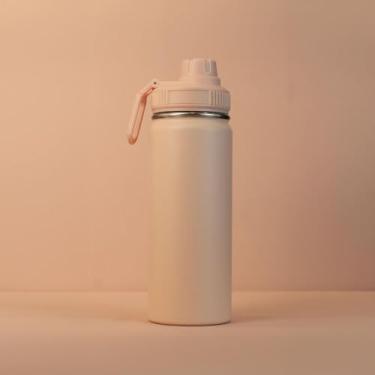 Imagem de Garrafa Térmica Inox 570ml Rosa com Parede Dupla, Alça e Bico – Estilo e Funcionalidade