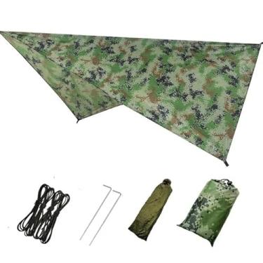 Imagem de Lona de toldo de acampamento durável à prova d'água leve para tenda ao ar livre uso multiuso (camuflagem, 230 x 210 cm)