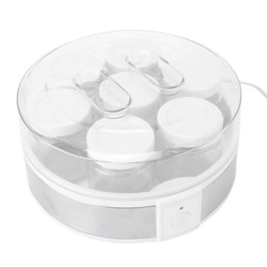 Imagem de Diydeg Fabricante de Iogurte Elétrico, Máquina de Iogurte Caseiro Portátil Multifuncional de Vidro ABS de 20 W Com 7 Xícaras, Máquina de Fazer para Geléias, Pudins, Sorvetes e