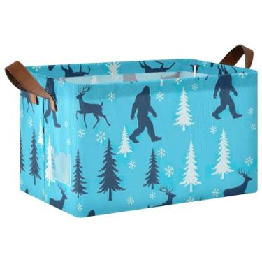 Imagem de Organizador de cesta dobrável para armazenamento de roupas, caixas de armazenamento decorativas para armazenamento doméstico e organização 42 x 29 x 25 cm, pacote com 2