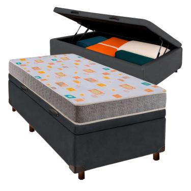 Imagem de Cama Box Bau + Colchão Solteiro D20 Inducol