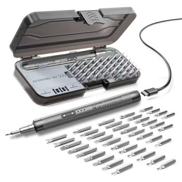 Imagem de Chave de Fenda Elétrica de Precisão 46 em 1 Recarregável, Kit com Bits Magnéticos para Eletrônicos, Celulares e Uso Doméstico