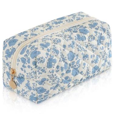 Imagem de UUYUUY Bolsa de maquiagem acolchoada, Azul, Bolsa de maquiagem