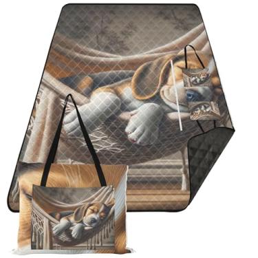 Imagem de TSENQUE Lindo cobertor de praia à prova de areia para cachorro Beagle cobertor grande impermeável cobertor de piquenique bonito acampamento ao ar livre tapete de grama 299,7 cm x 203,2 cm