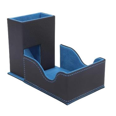 Imagem de SPYMINNPOO Torre de Rolos de Dados, Bandeja de Dados Magnética de Camada Dupla Com Textura Antiderrapante e Forro de Flanela, Caixa de Couro PU Dobrável para Jogos de Tabuleiro de Cartas (Preto)