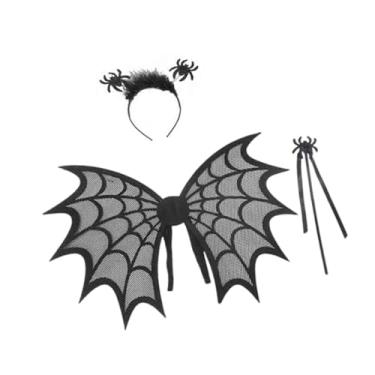 Imagem de Hailong Ming Conjunto de Fantasia de Diabo para O Halloween, Conjunto Clássico com Tiara de Asas de Diabo para Baile de Máscaras E Carnaval, Aranha